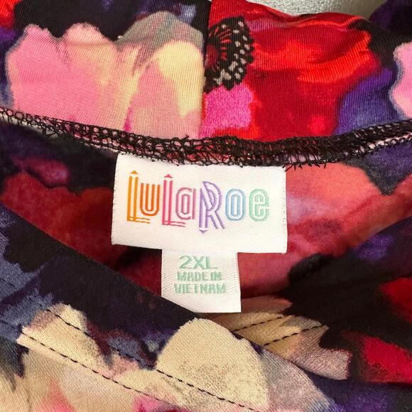 LuLaRoe Amber Floral Pullover Hoodie 2XL - Picture 2 of 4